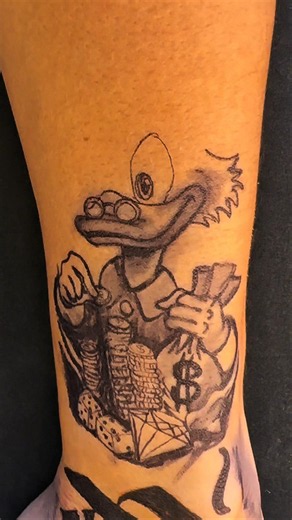 Part 2 | Pen temporary tattoo quote, and Scrooge McDuck‼️💯 #art #viralvideo #tattoo #quotes