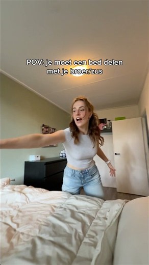 Een bed delen met je broer/zus is mega gezellig en verschrikkelijk tegelijkertijd ☺️😒