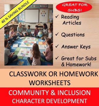 Community & Inclusion - Character Development Worksheets Bundle