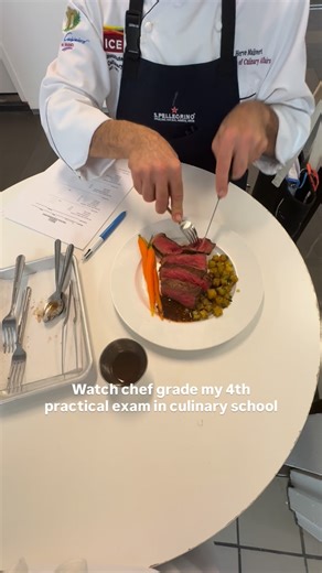 Ayanna Cook on Instagram: "Fourth exam down! 👩‍🍳🎉 Today we had an hour to make a steak with medium diced potatoes and baby carrots! How do you think I did? Follow along for more culinary school content & simple recipes ✨🫶🏻 #culinarystudent #culinaryschool #practicalexam"