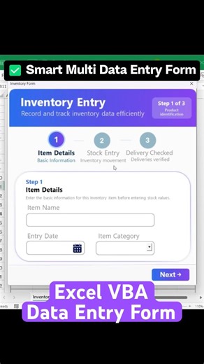 Excel VBA Data Entry Form | Inventory Management System (UserForm Automation)