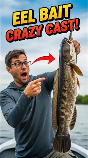 HOOK LEVEL CRAZY! Using eel bait To Catch A GIANT Snakehead! #fishing #shorts