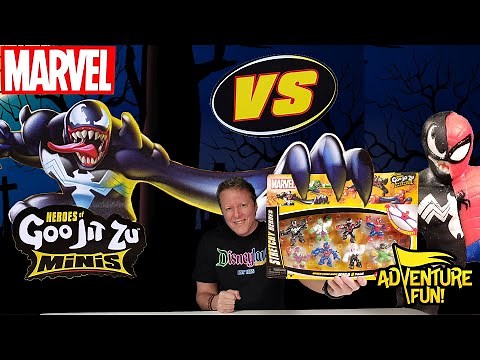 8 Marvel Heroes of Goo Jit Zu Spider-Verse! Spider-Man vs Venom AdventureFun Toy review!