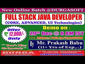 FULL STACK JAVA DEVELOPER Online Training @ DURGASOFT
