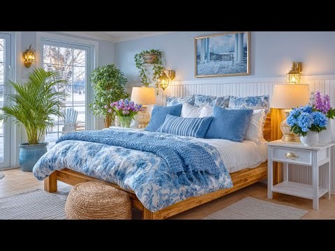Timeless Rustic Farmhouse Tour | Cozy Blue & Cream Home Decor Inspiration