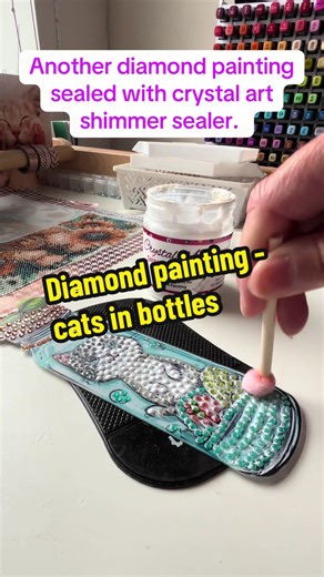 Cute Cat Diamond Art Bookmark Creation