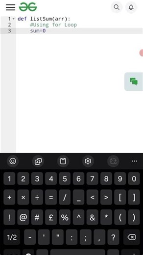 Sum of all array elements using for loop #programming#python#foryou#trending#viral#tiktok#foryoupage