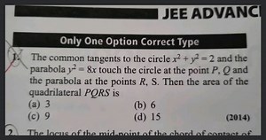 [Solved] The common tangents to the circle x^{2} y^{2}=2 and th... | Filo