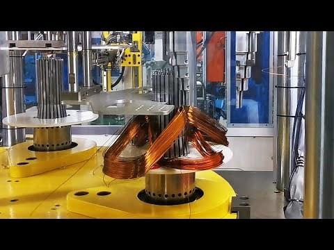 Automatic stator winding machine/ induction motor coil winding making process