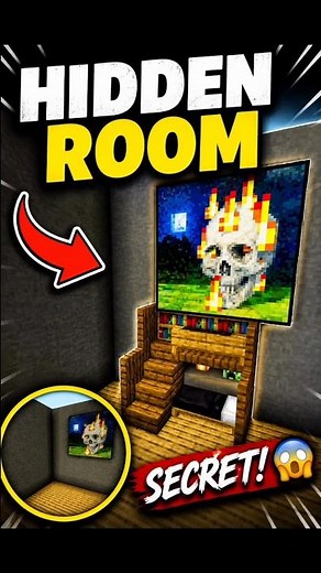 🏠 Hidden Room Behind a Painting! 🤯🔥#minecraft #hiddenroom