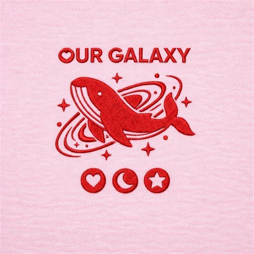 Our Galaxy Whale Embroidery Design, Cute Space Animal Machine Embroidery File - Etsy