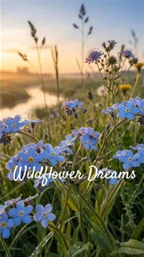 Forget-Me-Nots & Wildflowers at Sunset 🌸 Nature’s Peaceful Bloom
