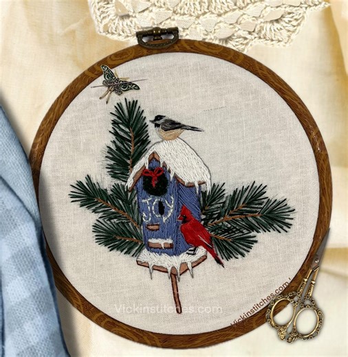 Christmas Cardinal Embroidery Pattern: Beginner-friendly Holiday Design (PDF Download) - Etsy