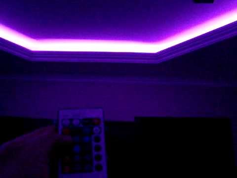 RGB LED LIGHT STRIP INSTALED ON THE CEILING FROM MY LIVING ROOM
