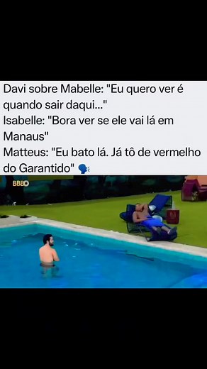 Eita! 🔥 Isabelle e Matteus falaram sobre se visitar fora da casa. Veja o que eles conversaram! ⬇ #BBB24 #RedeBBB #Davi #MatteusBBB24 #Isabelle | Lucas Jamba