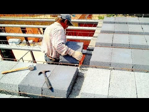 Building a house step by step 31 40 Ceiling beams and hollow bricks arrangement