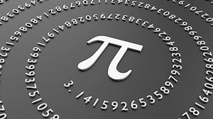 pi number 3d animation infinite irrational spiral, can be used as mathematics background, engineering or scientific backdrop