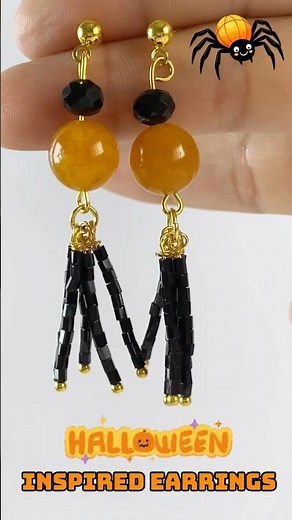 Easy Chic Spider Earrings 🕷️🧡 | Halloween Jewelry DIY #halloweenideas #tutorial #earrings