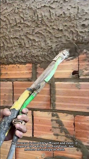 High Speed Mortar Application on a Brick Wall