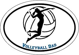 Oval Volleyball Dad Decal - Beach Spike Bumper Sticker - Volleyball Player Coach Sticker