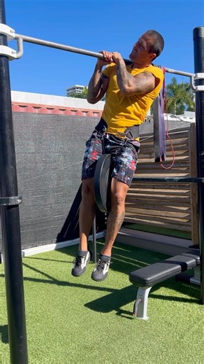 Weighted Commando Pullups - Heavyweight Calisthenics Age 40