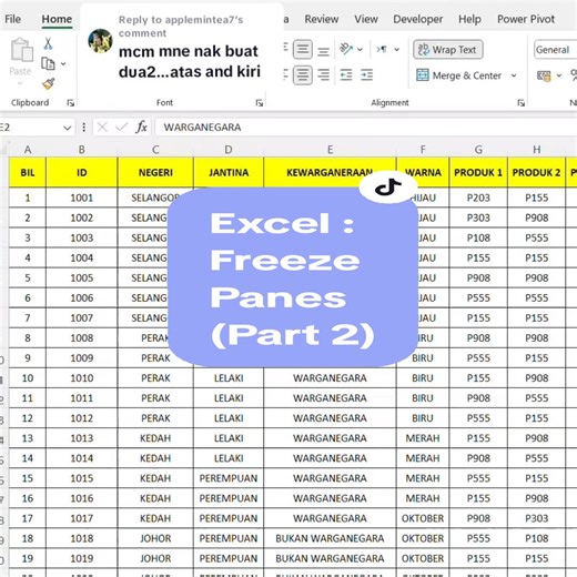 Excel Tips: How to Freeze Panes Easily
