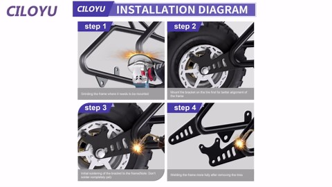 Mini Bike Hydraulic Brake Bracket Kit Compatible with Motovox MBX10 MBX11 Monster Moto Mega Moto MMB80 MMB105 80cc 105cc Minibike Parts Rear Brake Caliper Mount Kit 4" Stretch Extension Tabs