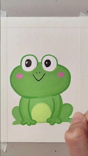 簡単ステップ！大きな目がかわいいカエルの描き方イラスト 🐸✨