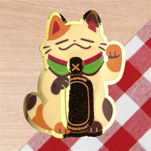 Lucky Cat - METALLIC GOLD Vinyl Sticker - Etsy