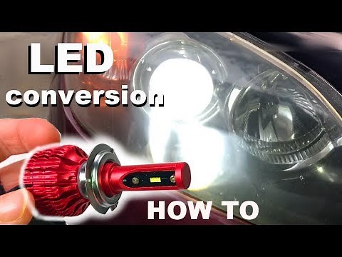 LED headlight bulb installation on a Mazda 3