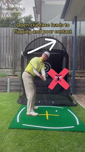 Check to see you have a square clubface in the downswing to hit solid strikes 🏌️👍🏻#tiktokgolf #tiktokgolflesson #tiktokgolfers