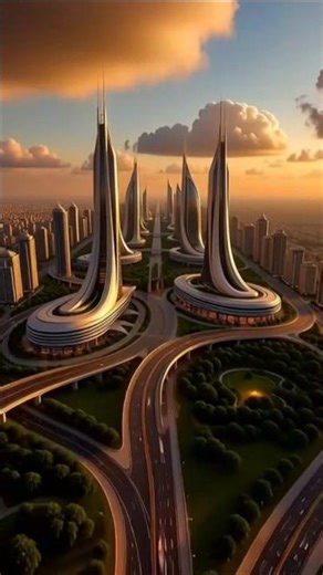 A Futuristic City Built in Seconds 😲 #construction #satisfying #home #design
