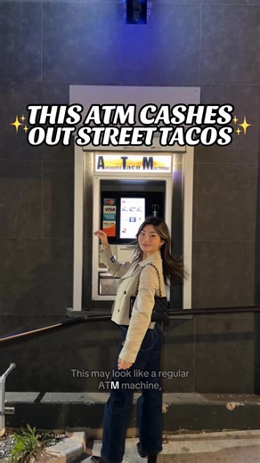 ✨𝙏𝙃𝙄𝙎 𝘼𝙏𝙈 𝘿𝙄𝙎𝙋𝙀𝙉𝙎𝙀𝙎 𝙎𝙏𝙍𝙀𝙀𝙏 𝙏𝘼𝘾𝙊𝙎✨ 🏧🌮(FT WORTH) did you know there’s an ATM but instead of cash, it gives you tacos ?! 🌮 you walk up, place your order on the screen, and minutes later the drawer pulls out and tacos appears 😂 (and YES, the tacos actually kinda slayed) 😂😂😂 just look for a sign that says “automated taco machine” aka ATM 🏧 📍 ATM - 2811 Bledsoe Street on W 7th (Ft Worth) 🕕 : open late nights only. (Friday - 10 PM - 2:15 AM) (Saturday - 10 PM - 2:45
