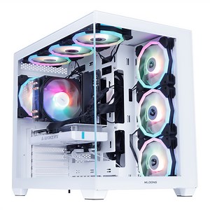 Mloong Gaming PC Desktops AMD Ryzen5 5500, Radeon RX 6600 8GB, 1TB SSD, 16GB RAM, 650W, Win11, WiFi, White