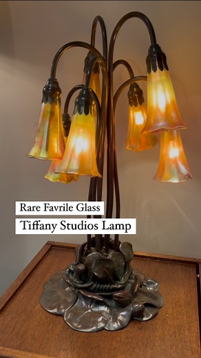 27K views · 549 reactions | This rare Favrile glass lily table lamp...