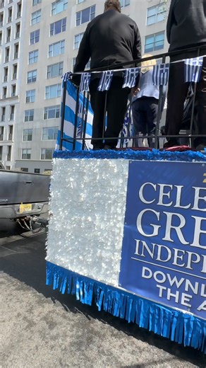 The 77 WABC float looks stunning as it makes its way down 5th Avenue in NYC’s Greek Independence Day parade! Head to wabcradio.com or on the 77 WABC app for all parade coverage at 6PM! | 77 WABC