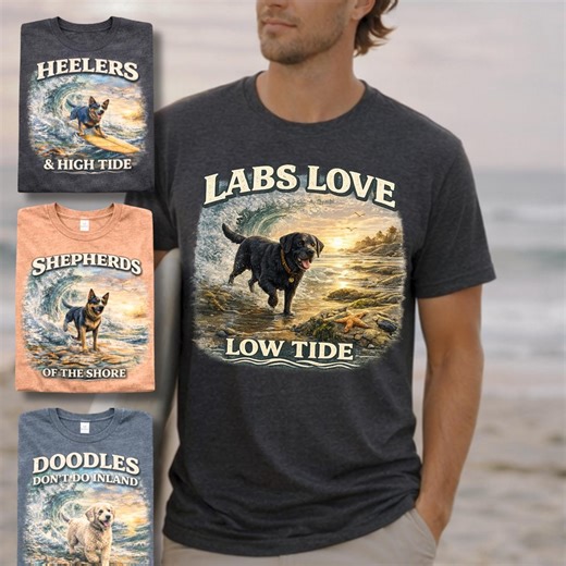 Surf Dog Series Tee, Coastal Lover Shirt, Bella Canvas Unisex Tee - Etsy