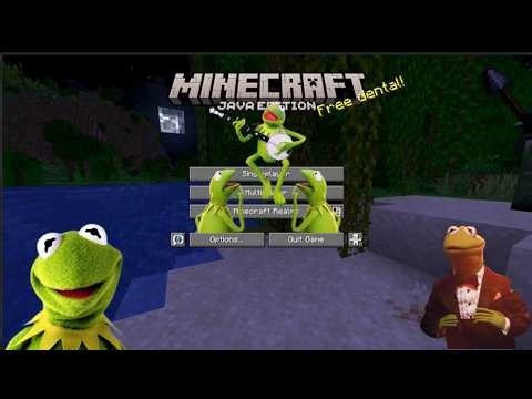 kermit the frog playing Minecraft