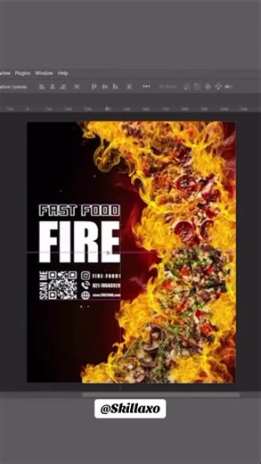 🔥 Create This FIRE Fast Food Poster in Photoshop! | Billboard Design | Fire Effect in Photoshop |