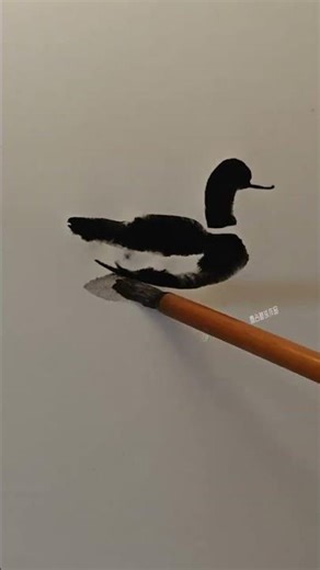 Be happy every day! #Chinese painting# learn to draw together# learn easily# simple ink painting te