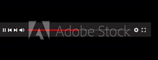 video Media player interface template Animation, YouTube player interface animated on black screen, music player progress bar,