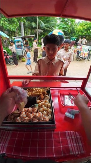 POV local spicy streetfood seller viral in Indonesia #food #pov #foodcarts #meatballs #foodshorts