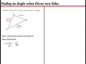 Finding an Angle when Given two Sides