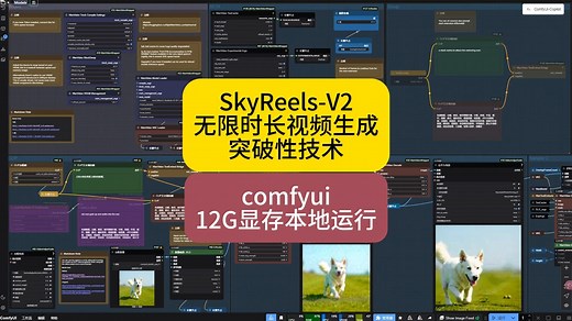 SkyReels-V2无限时长视频生成_突破性技术_comfyui中12G显存本地运行