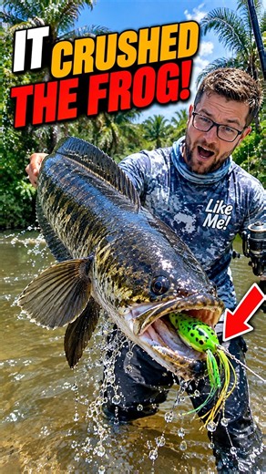 HE GOT SLAMMED! 2-LB SNAKEHEAD ON A SOFT FROG LURE!