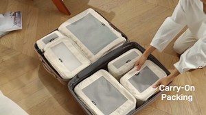 EPICKA TripCozy Compression Packing Cubes - 6 Set Durable Travel Organizer Bags with Mesh Top, Expandable Travel Accessories for Carry on, Luggage, Suitcase, Backpack (Dark Grey)