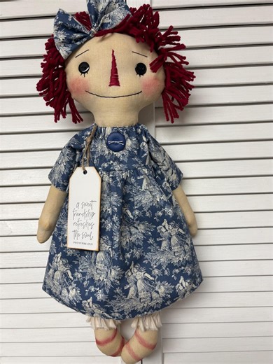 Primitive Raggedy Ann “A Sweet Friendship” Annie- Handmade Rag Doll - Etsy