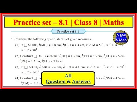 Practice set 8.1 class 8 math's