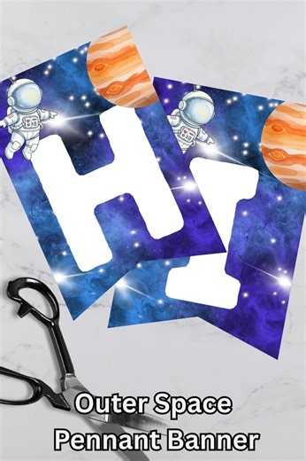 Space Alphabet Pennant Banner Set, Astronaut ABC Letters & Numbers 0–9, Space Birthday Decor, Editable Canva Banner - Etsy