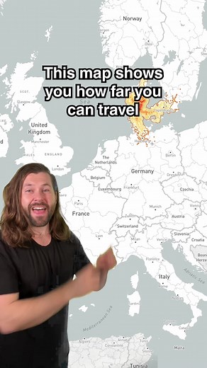 403K views · 1.8K reactions | This map shows how far you can travel in less than 5 hours by train from each station in Europe! #goodnews #sustainableliving #ecofriendly #sustainability #travel #goodnewsfeed | Sam Bentley | Facebook